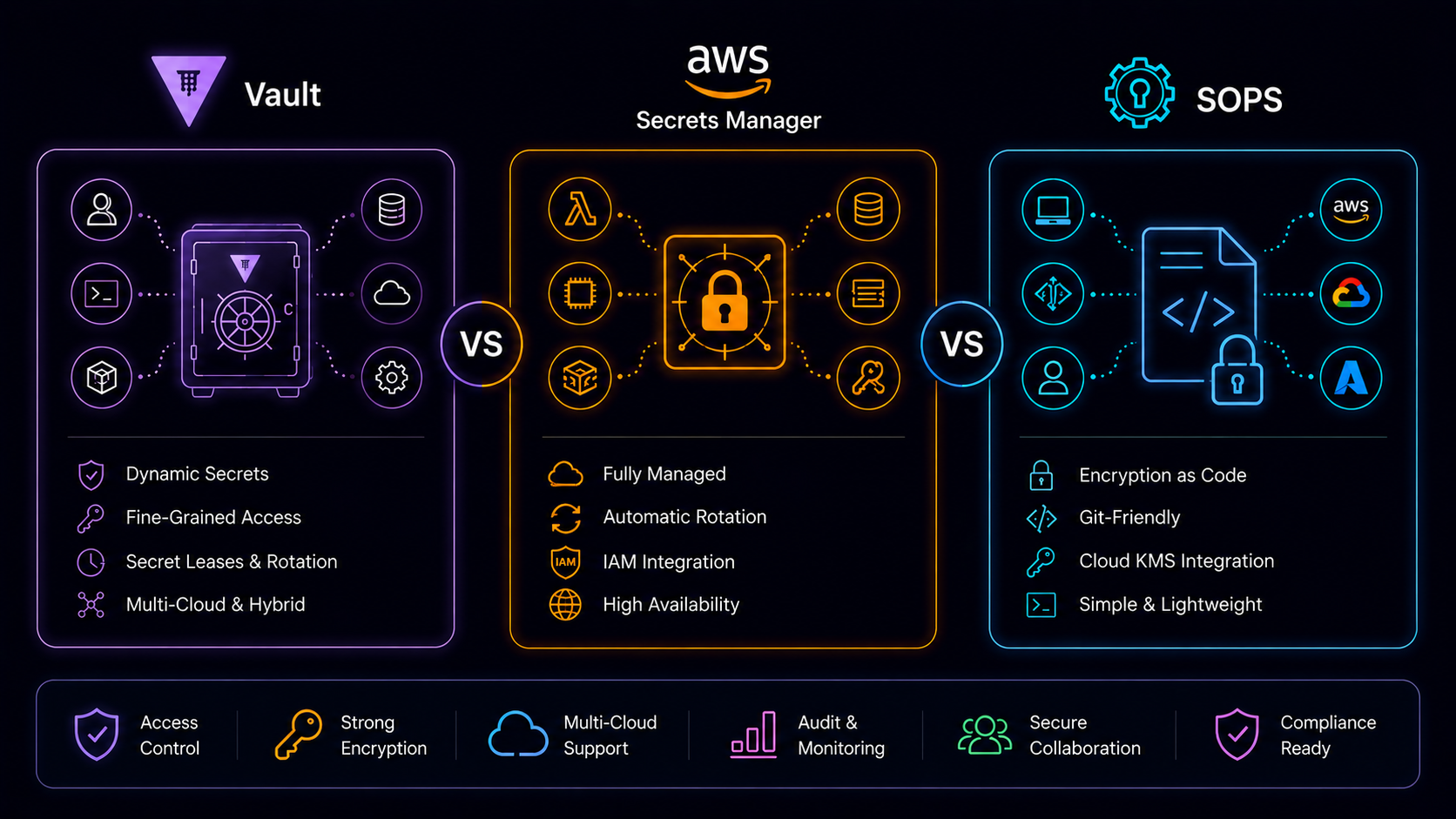 Secrets Management: Choosing Between Vault, AWS Secrets Manager, and SOPS